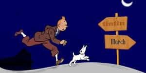 The Adventures Of Tintin Running Wallpaper