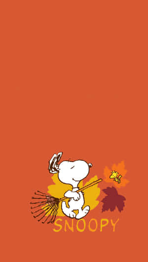 The Adventurous Snoopy Enjoys Sunny Fall Day Wallpaper