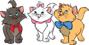 The Aristocats Marie, Toulouse, And Berlioz Wallpaper
