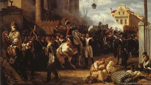 The Battle Of Paris - Napoleon - Painting By Jean-baptiste Gauguin Wallpaper