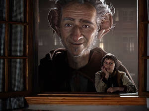 The Bfg And Sophie Gazing Out A Window Wallpaper