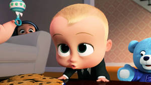 The Boss Baby With Blue Teddy Wallpaper