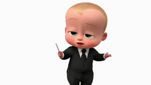 The Boss Baby With Silver Pointer Wallpaper