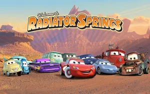 The Cars Are In Front Of A Desert Wallpaper