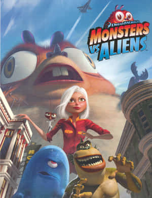 The Cast Of Monsters Vs Aliens Facing A New Challenge Wallpaper