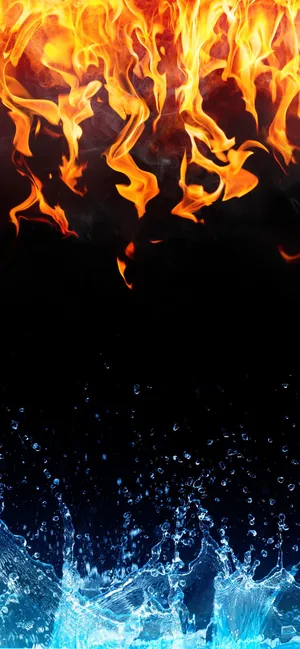 The Clash Of The Elemental Forces - Fire And Water Wallpaper