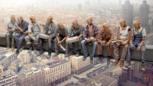 The Construction Workers Sit And Rest Wallpaper