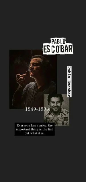 Download Colombian Drug Lord Pablo Escobar in Minimalist Art Wallpaper |  Wallpapers.com