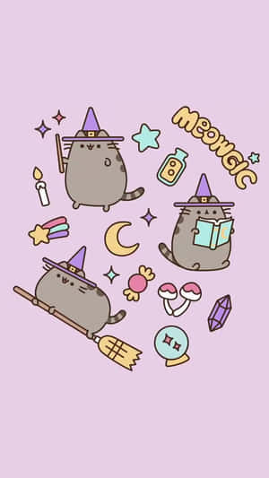 The Cutest Pusheen - Love At First Sight! Wallpaper