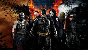 The Dark Knight Batman And Villains Wallpaper