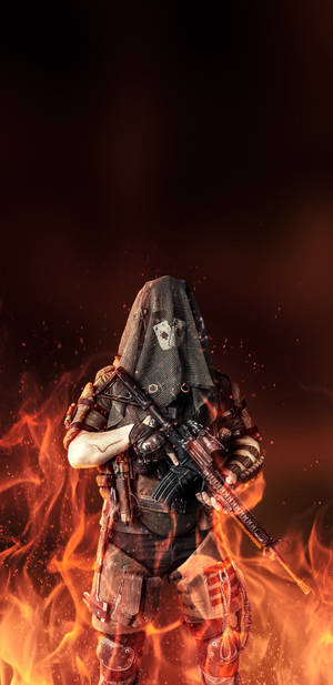 The Division 2 Phone The Hunter In Flames Wallpaper