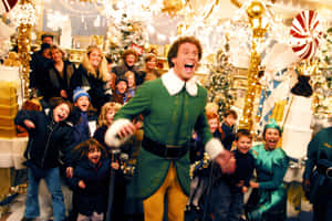 The Elf In The Christmas Tree Wallpaper
