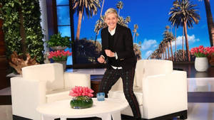 The Ellen Show Host Happy Dance Wallpaper