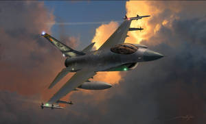 The F-16 Jet Fighter Clouds Wallpaper