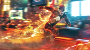 The Flash 4k City Running Wallpaper