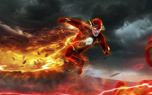The Flash Running Fast With Trail Wallpaper