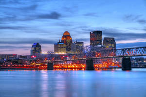 The George Rogers Clark Memorial Bridge In Louisville At Twilight Wallpaper