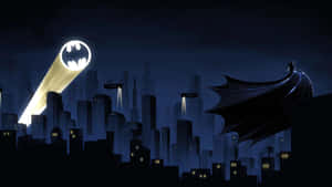 The Glowing Bat Signal In The Night Sky Wallpaper