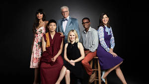 The Good Place Characters Indoor Photograph Wallpaper