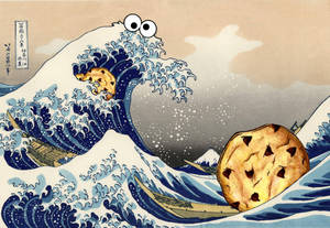 The Great Wave Cookie Monster Wallpaper