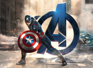 The Heroic Captain America Is Ready For Battle Wallpaper