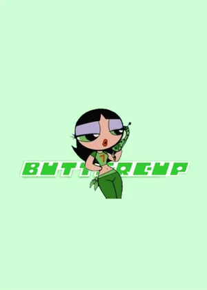 The Iconic Black Powerpuff Girl, Buttercup, Showcasing Her Fierce And Determined Persona In A Stunning Portrait. Wallpaper