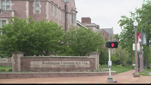 The Iconic Danforth Entrance Sign At Saint Louis University Wallpaper