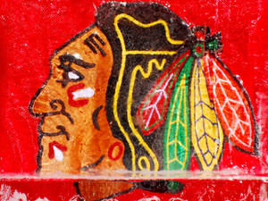 The Iconic Logo Of The Chicago Blackhawks Ice-hockey Team Wallpaper