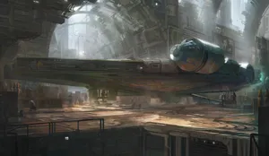 The Iconic Millenium Falcon Hovering Above The Skies Wallpaper