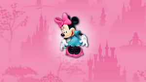 The Iconic Minnie Mouse Dressed In A Soft Pink Outfit. Wallpaper