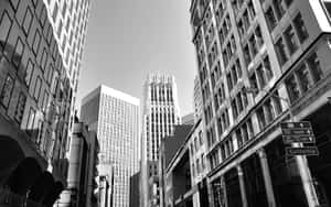 The Iconic San Francisco Skyline In Black And White. Wallpaper