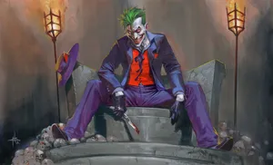 The Joker Brings Chaos And Anarchy To The Streets Wallpaper