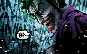 The Joker Comic Bubble Speech Laughing Wallpaper