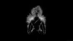 The Legendary Super Saiyan Goku Black And White Wallpaper