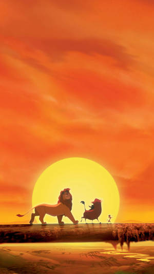 The Lion King In Sunset Wallpaper
