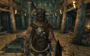 The Mighty Dovahkiin In Action Wallpaper