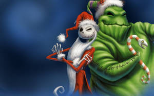 The Nightmare Before Christmas Jack And Oogie Boogie Team Up Wallpaper