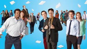 The Office Cast Blue Poster Wallpaper