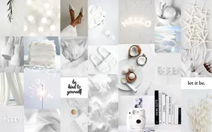 The Perfect Accessory For Your White Aesthetic Setup - A Sleek And Stylish Laptop Wallpaper