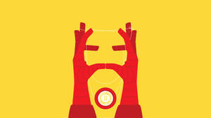 The Progressively Glowing Red Hand Of Iron Man Logo Wallpaper
