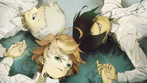 The Promised Neverland Characters Lying Down Wallpaper