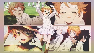 The Promised Neverland Emma Split-screen Wallpaper