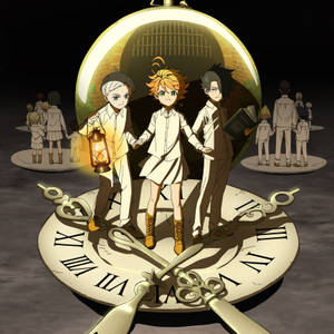 The Promised Neverland Roman Numeral Clock Wallpaper