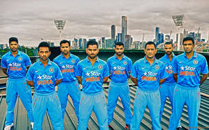The Proud Emblem Of Indian Cricket Team Wallpaper