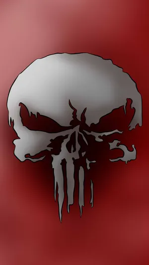 The Punisher Logo On A Red Background Wallpaper