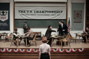 The Queen's Gambit Beth In Us Championship Wallpaper