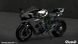 The Raging Power - Black Kawasaki H2r Wallpaper