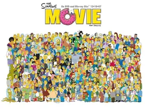 The Simpsons Family With Co-characters In Movie Wallpaper