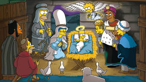 The Simpsons Movie Manger Parody Wallpaper