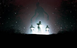 The Stranger Things Boys' Battle With The Demogorgon Wallpaper